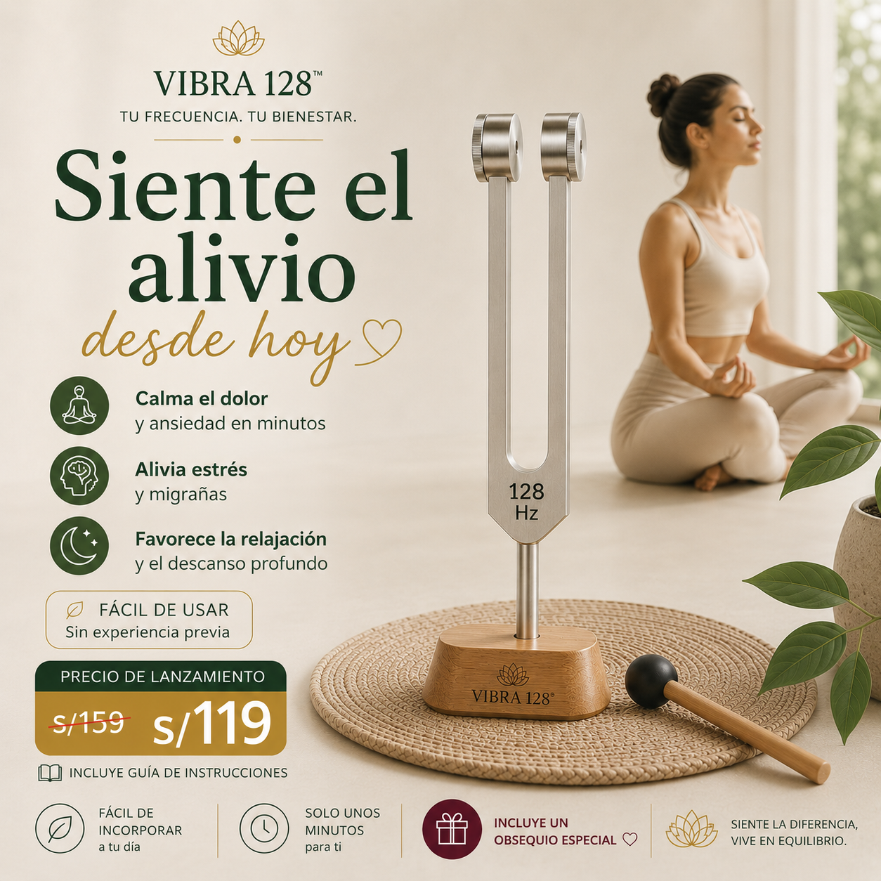 Vibra 128 HZ | Siente calma en minutos